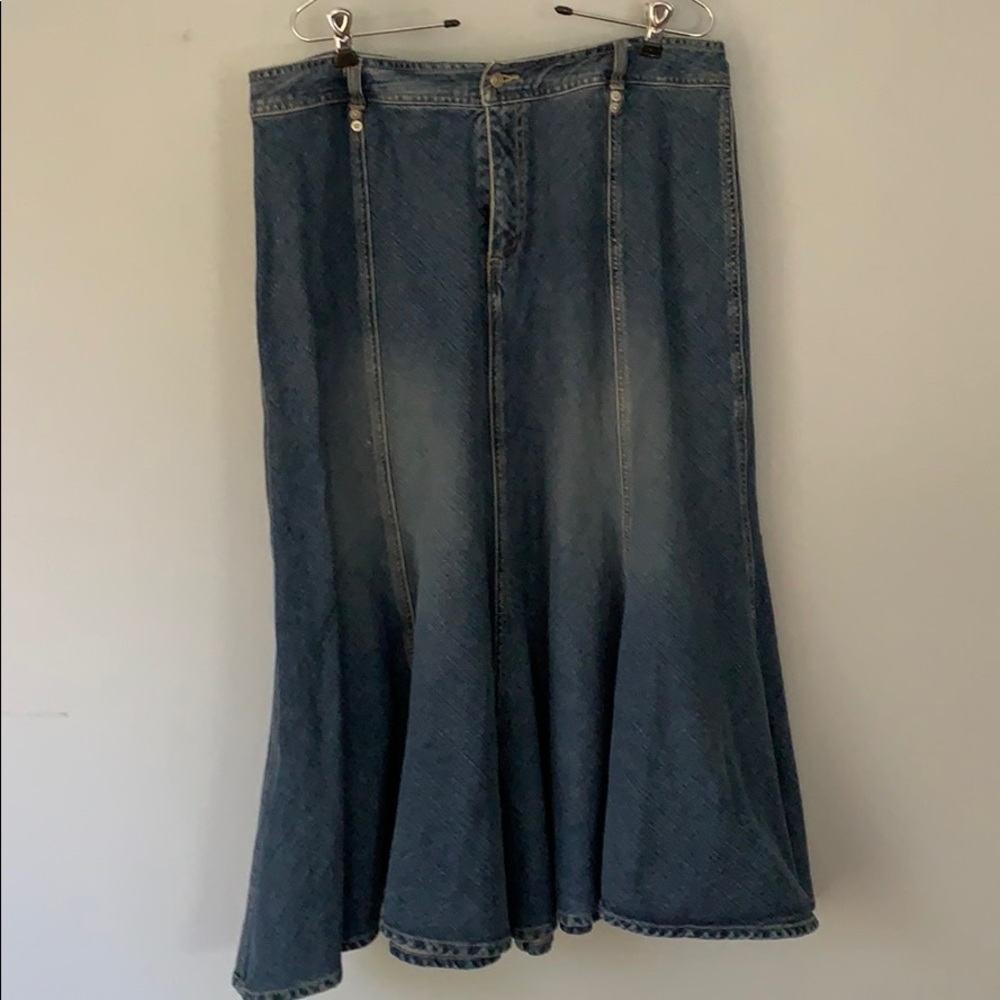 A.M.I. Long Denim Riding Skirt Sz 14